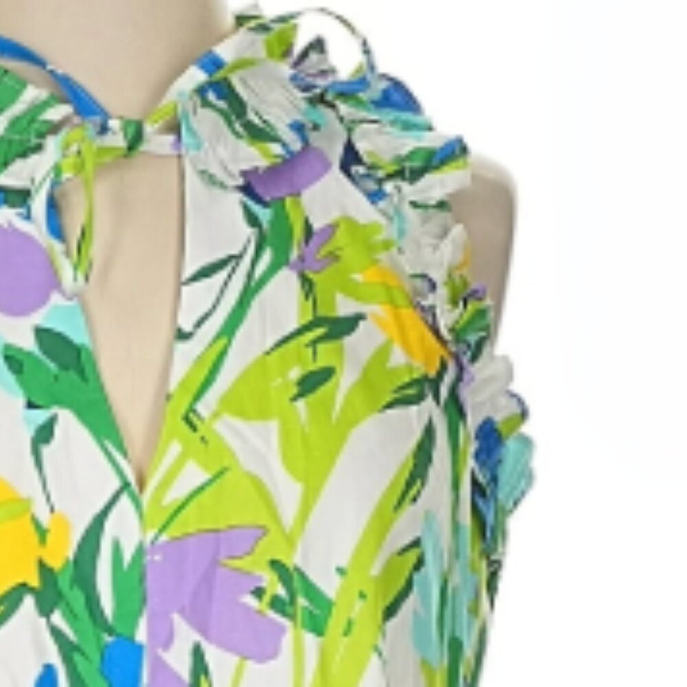 Maggie London Vibrant Floral Midi Dress - Size 0 - Like New - Picture 3 of 10